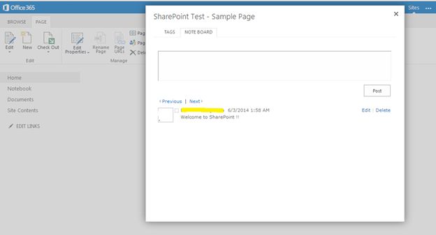 Note in share poiunt